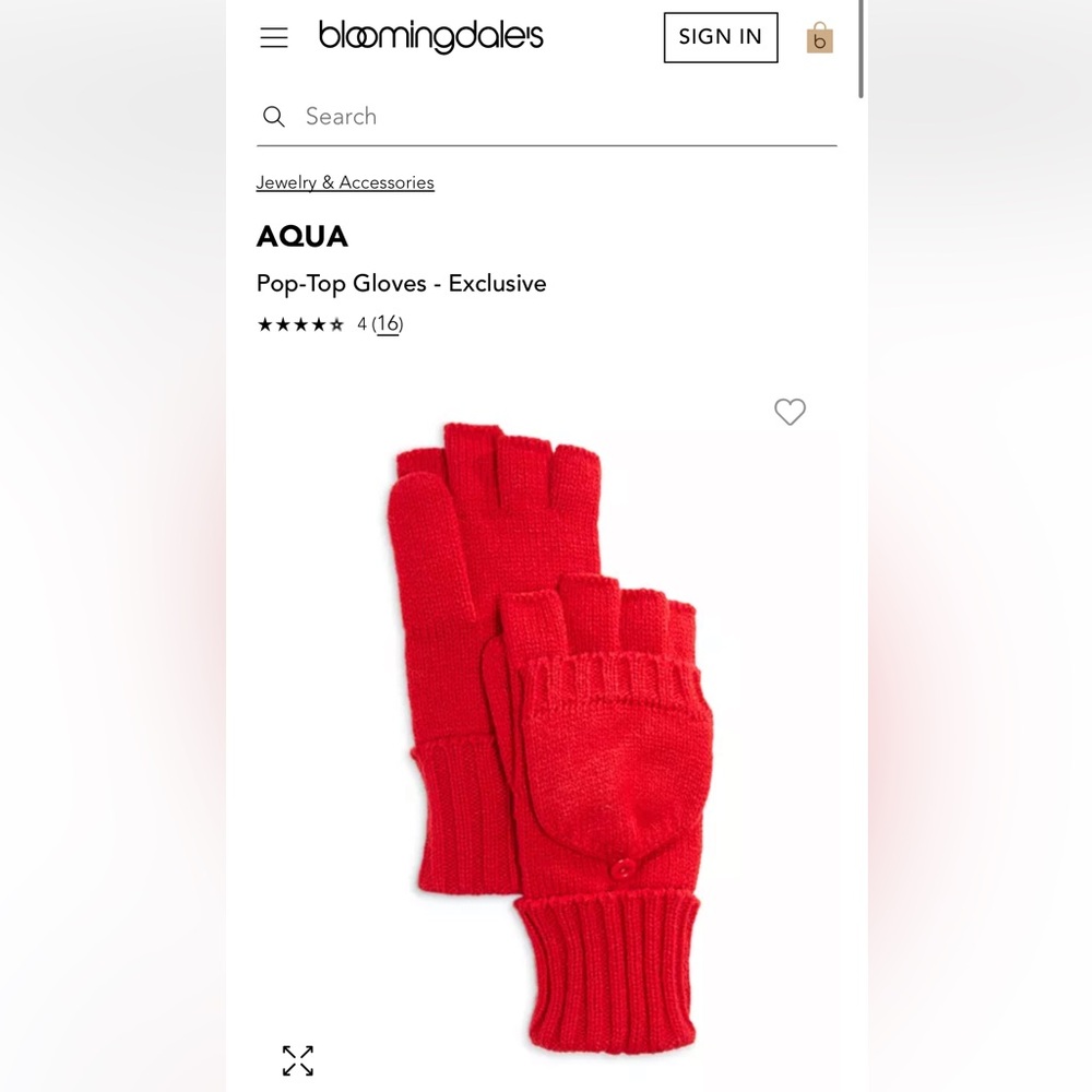 AQUA pop top gloves - Bloomingdale’s exclusive